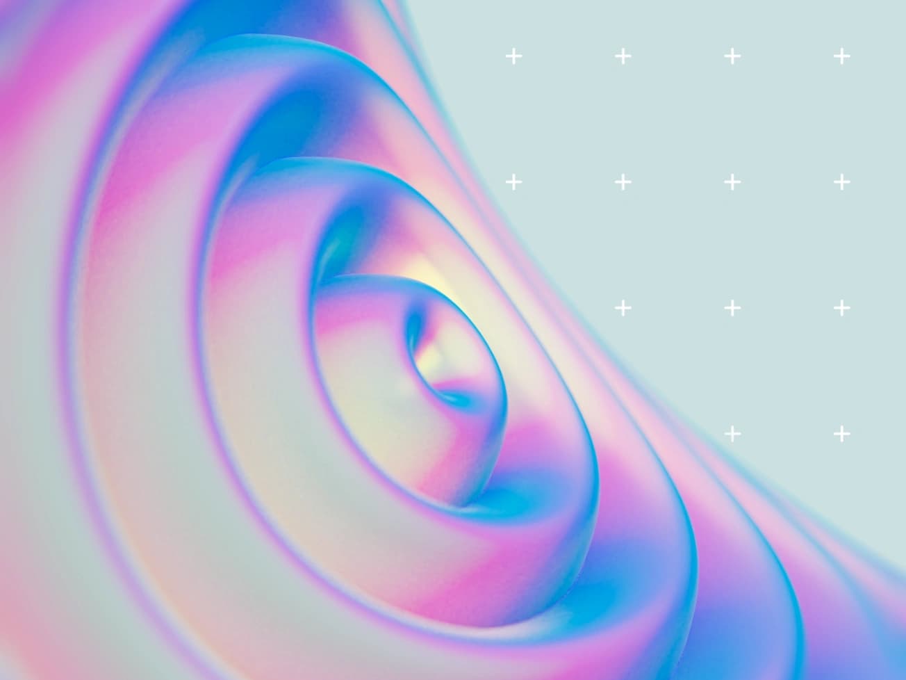 A curved metallic form made of concentric circular waves.